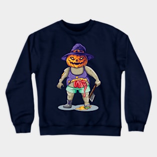 Zombie Hat Pumpkin Halloween Party Gift Axe T-Shirt Crewneck Sweatshirt